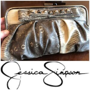 Jessica Simpson Black and Cream Clutch